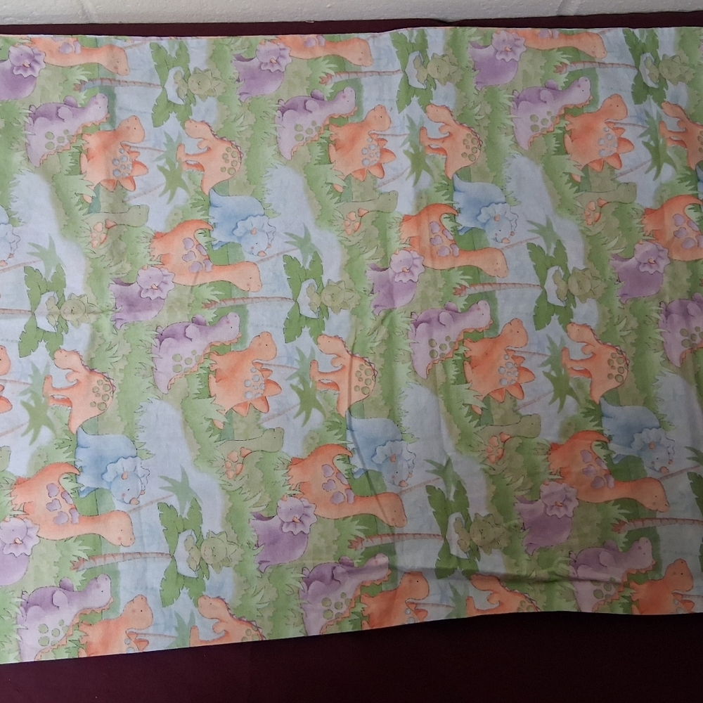 Standard Size Pillowcase With Little Dinosours On It